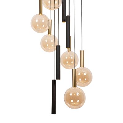 Lucide JOSIANE - Pendant light - Ø 55 cm - 6xG9 - Suitable for double-height spaces and high ceiling - Black - Vibes